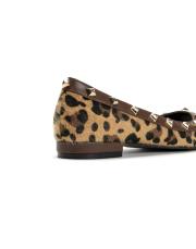 pyramidis piramit trok detaylı leopar kadın babet - kahve 3