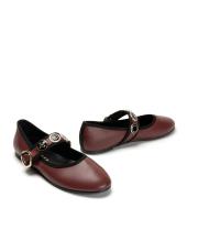 pearlita altın broş detaylı kadın babet - bordo 2