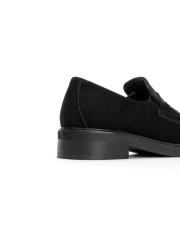 jess bant detaylı kalın tabanlı süet kadın loafer - siyah 4
