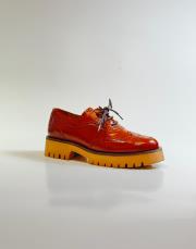 twinix bağcıklı çiftyüz zımba detaylı kalın tırtıklı tabanlı kadın loafer- taba 3