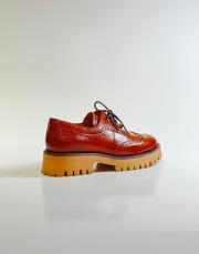 twinix bağcıklı çiftyüz zımba detaylı kalın tırtıklı tabanlı kadın loafer- taba 4