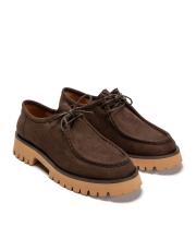 portofino bağcıklı kalın tırtıklı tabanlı süet kadın loafer- kahve 2