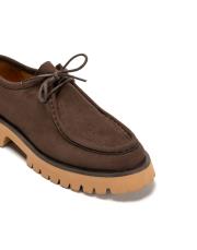 portofino bağcıklı kalın tırtıklı tabanlı süet kadın loafer- kahve 3