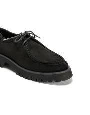 portofino bağcıklı kalın tırtıklı tabanlı süet kadın loafer- siyah 3