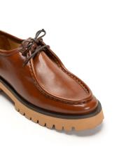 portofino bağcıklı kalın tırtıklı tabanlı vegan rustik deri kadın loafer- taba 3