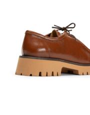 portofino bağcıklı kalın tırtıklı tabanlı vegan rustik deri kadın loafer- taba 4