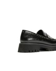 ısabella bant detaylı troklu kalın tırtıklı tabanlı kadın loafer- siyah 4