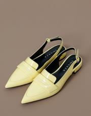 maria birinci sınıf ithal rugan deri dekolte babet sarı 3