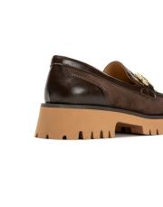 mandy zırh toka detaylı kalın tırtıklı tabanlı süet kadın loafer- kahve 4