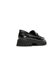 elysium altın aksesuar bant detaylı kalın tabanlı kadın loafer- siyah 4