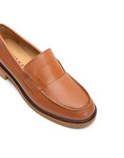 pia bant detaylı kalın tabanlı kadın loafer- taba 3