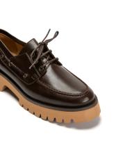 venture kuşgözü detaylı kalın tırtıklı tabanlı kadın loafer- kahve 3