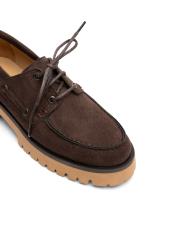 venture kuşgözü detaylı kalın tırtıklı tabanlı süet kadın loafer- kahve 3