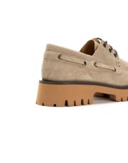 venture kuşgözü detaylı kalın tırtıklı tabanlı süet kadın loafer- bej 4