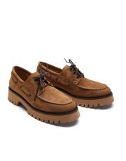 venture kuşgözü detaylı kalın tırtıklı tabanlı süet kadın loafer- taba 2