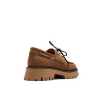 venture kuşgözü detaylı kalın tırtıklı tabanlı süet kadın loafer- taba 4