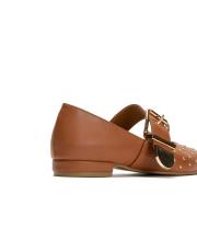 sarah toka detaylı troklu sivri burun kadın babet- taba 4