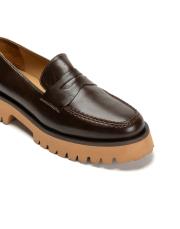 louise bant detaylı kalın tırtıklı tabanlı kadın loafer- kahve 3