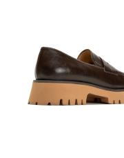 louise bant detaylı kalın tırtıklı tabanlı kadın loafer- kahve 4