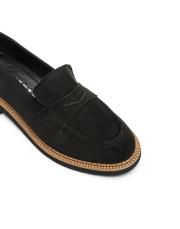 vega bant detaylı süet kadın loafer siyah 3