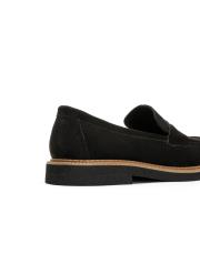 vega bant detaylı süet kadın loafer siyah 4