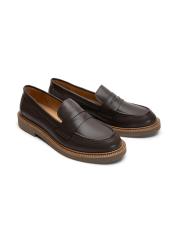 minos bant detaylı vegan deri kadın loafer kahve