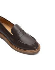 minos bant detaylı vegan deri kadın loafer kahve 3