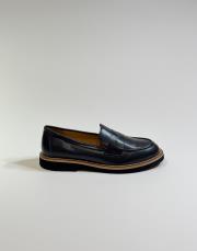 minos bant detaylı vegan deri kadın loafer siyah