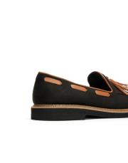 flora vegan süet püsküllü bayan loafer siyah 5