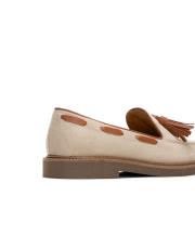 flora vegan süet püsküllü bayan loafer bej 5