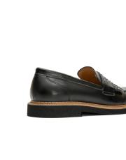 ıris bant detaylı troklu vegan deri kadın loafer siyah 4