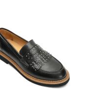 ıris vegan deri trok ve bant detaylı bayan loafer siyah 5