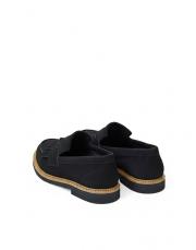 lustro bant detaylı süet kadın loafer siyah 5