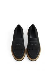 lustro bant detaylı süet kadın loafer siyah 6