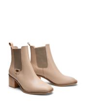 nia oval burun yanları lastikli kadın bot bej