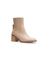 aster oval burun fermuarlı kadın bot bej 3