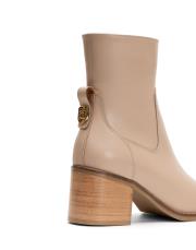 aster oval burun fermuarlı kadın bot bej 4
