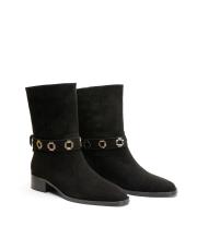 sole aksesuar detaylı süet kadın bot siyah 3