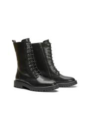 noir bağcıklı postal kadın bot siyah