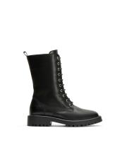 noir bağcıklı postal kadın bot siyah 2