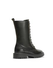 noir bağcıklı postal kadın bot siyah 4