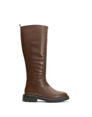 rover oval burun fermuarlı kadın çizme kahve 2