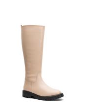 rover oval burun fermuarlı kadın çizme bej 3