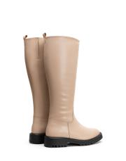 rover oval burun fermuarlı kadın çizme bej 4
