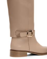axis altın toka detaylı oval burun kadın çizme bej 4