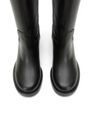 nordic oval burun kalın topuklu kadın çizme siyah 4