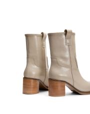 timber oval burunlu kalın topuklu kadın bot bej 3