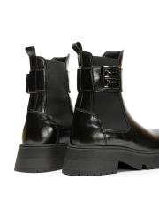 glow altın aksesuar detaylı yanları lastikli kadın bot siyah 4