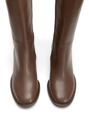 blaze oval burun fermuarlı kadın çizme kahve 4