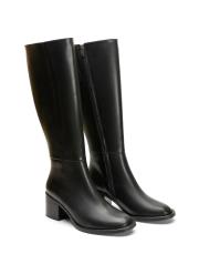 blaze oval burun fermuarlı kadın çizme siyah